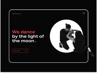 Re-design - Dance Company art clean clean ui dark dark mode design figma figma design flat landing marketing minimal product design red ui ux web website website concept website design