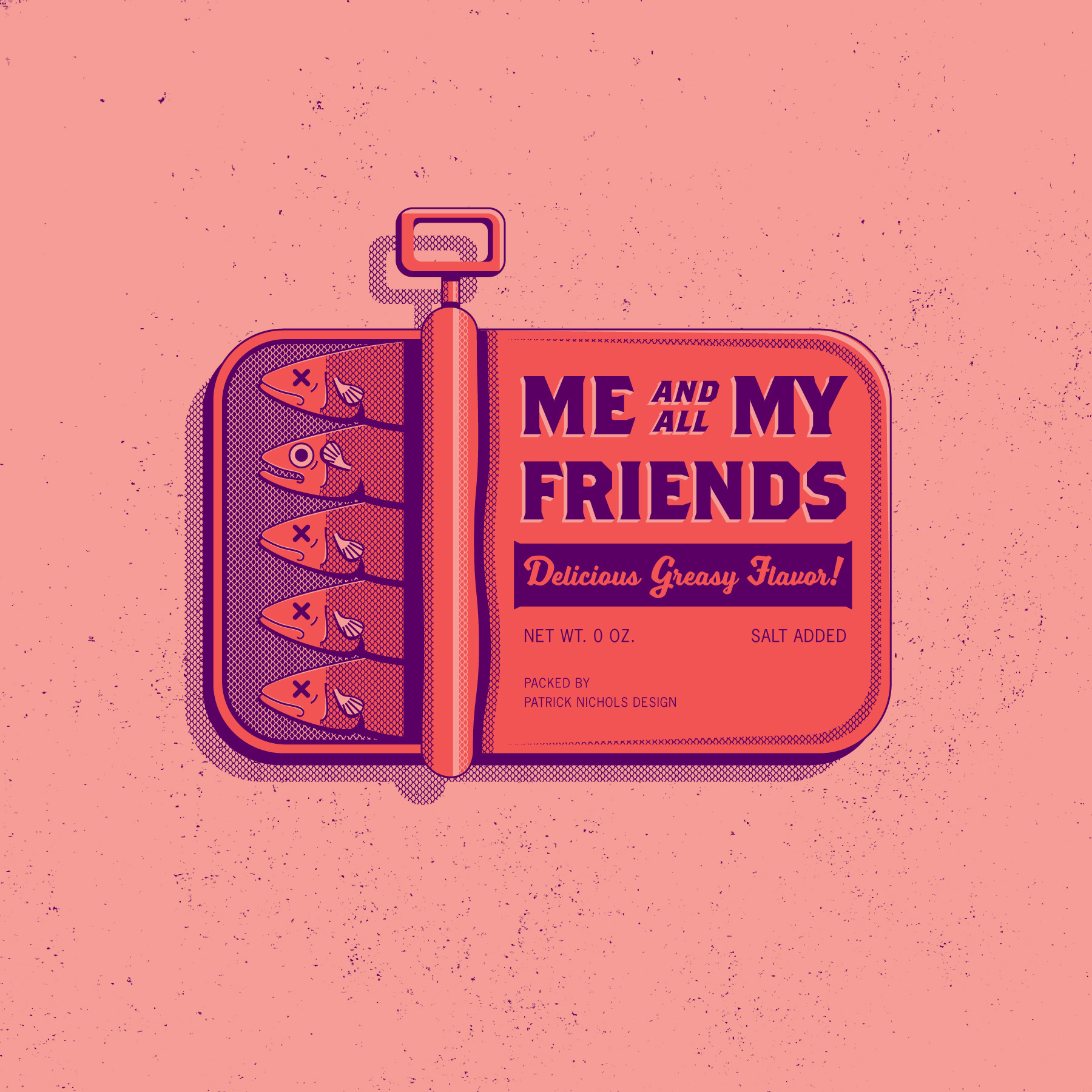 Example of Me and All My Friends - Screenprint Graphic Illustration