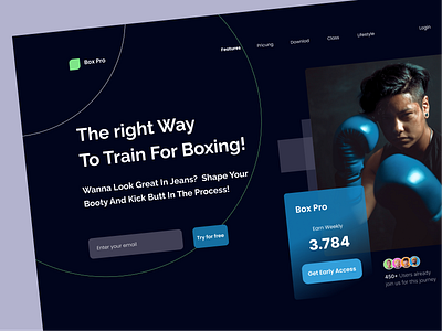 Boxing Trainings Website branding design graphic design landing typography ui website