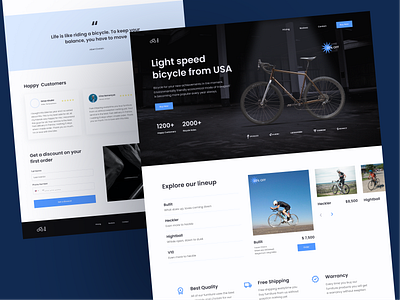 Bicycle Store Landing Page branding design graphic design landing typography ui website