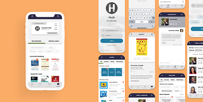 HUB for Libraries app branding design ui ux