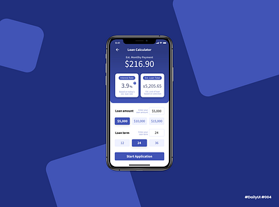 Mobile Loan Calculator - Concept calculator dailyui 004 loan app mobile mobile app ui design ux uxui