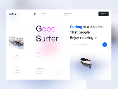 Landing Page Homepage design minimal release relex summer surfing type ux web website