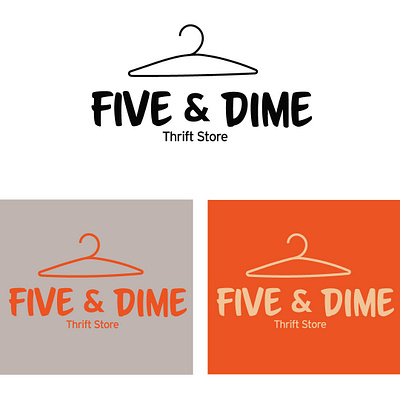 Five & Dime Thrift store branding graphic design illustration logo