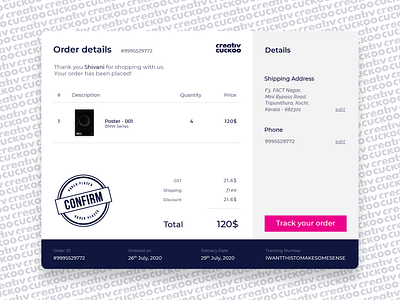 e - mail Receipt branding clean dailyui design flat illustration minimal ui ux vector