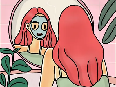 Mask artwork design digital drawing girl character illustration illustrator