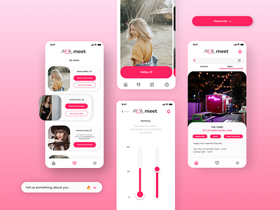 Meet - Speed Dating App app app design dating app graphic design mobile app design ui ui design