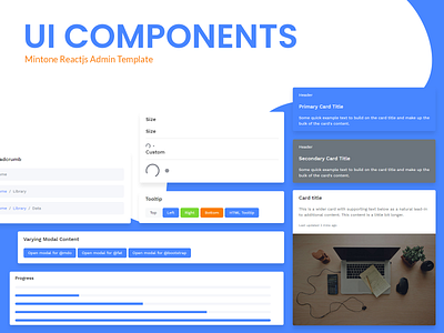 UI Components - Mintone Reactjs Admin Template admin admin dashboard admin design admin panel admin template admin templates admin theme breadcrumbs button design cards ui component components model progressbar react react admin template reactjs sass ui component uidesign