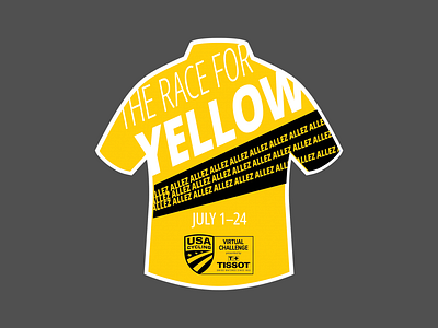 Race for Yellow Virtual Challenge cycling graphic design tour de france usa cycling vector