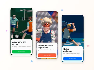 Mobile Notes App app c4d character daily life diary mobile note note app sketch ui ux writting