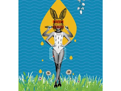 Man Vs. Nature art illustration painting photocollage