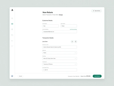 Rebate Experience form minimal product design rebate ui user ux