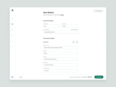 Rebate Experience form minimal product design rebate ui user ux