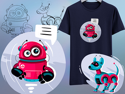 Robot Brand Exploration branding character design design illustration logo vector