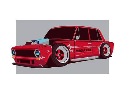 Lada 2101 car cyberpunk drift illustration jdm lada stance vaz vector