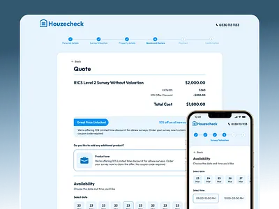 Houzecheck Booking Portal 2.0 app design b2b booking clean dashboard design ecommerce mobie mobile app mobile website modern online portal product design pwa responsive ui ux webapp website