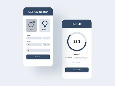 BMI Calculator app daily 100 challenge dailyui design004 figma health app healthcare minimal ui