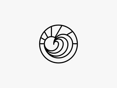 Waveride clean icon logo minimal modern simple summer sun surf wave