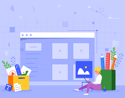 website builder adobe banner design flat illustration guides illustrator jotform website builder website design