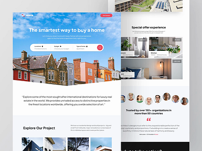 Veeza - Real Estate Landing page [Live🔥] agency animation architect architecture building company corporate house interior minimalist modern motion graphics property real estate ui ux web web design webflow website