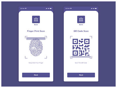Finger Print & QR Code Scanner Screens andriod app appdesign design icon ios logo typography ui ux
