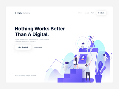 Bi - Digital Marketing Website 3d animation app branding design designing dribbble graphic design icon illustration logo minimal motion graphics popular trending typography ui ux vector web