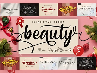 Beauty Mini Script Bundle animation branding design font handmade illustration logo newfont typography vector