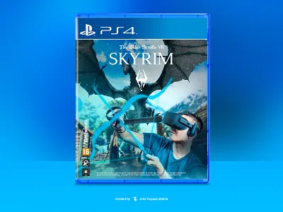 SKYRIM VR PS4 cover art concept. branding design grid live redesign site stream ui ux web