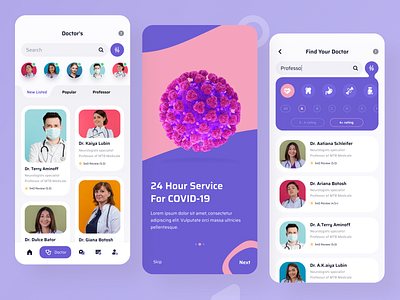 Doctor List Page- Doctor Appointment App android app application apps chat creative digital product doctor appointment doctors figma illustration ios app landing page minimal onboarding ui screen ui design userinterface ux design video call