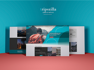 TRIPSZILLA | TRIP AGENCY | HALASH.DEV agency agency landing page agency website blue branding design halash home landing page design landingpage logo mockup pakistan tour trip trip planner ui