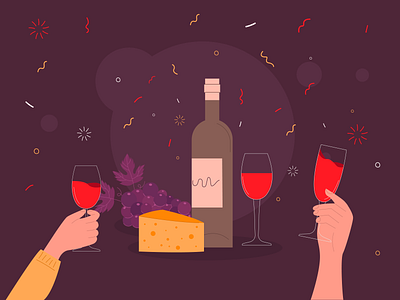 Wine Party business design drink flat food freepik icon illustration marketing organic party ui ux vector web website wine