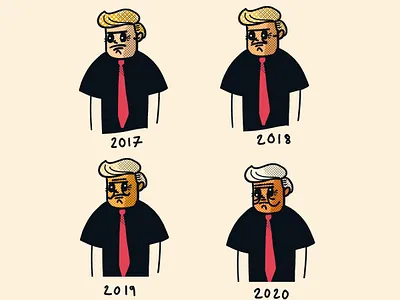 Halloween costumes 2017-2020 cartoon character digital art donaldtrump editorial illustration illustrator line art lofi procreate