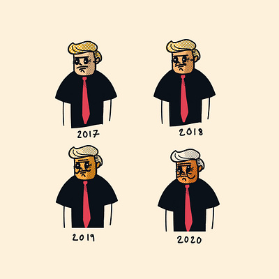 Halloween costumes 2017-2020 cartoon character digital art donaldtrump editorial illustration illustrator line art lofi procreate