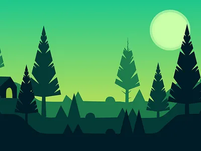 Forest illustration for gopine Client design flat forest house house illustration illustration minimal nature nature illustration vector