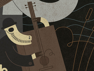 Lost souls on Black River (detail) character death detail digital folk illustration illustrator lost music musician skulls soul texture