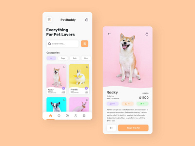 Pet Adoption App adobexd dailui design petshop ui uidesign