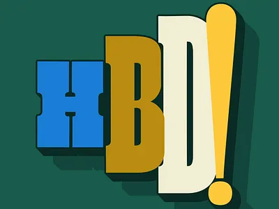 HBD animation branding design icon illustration kinetic typography logo motion shadow typography