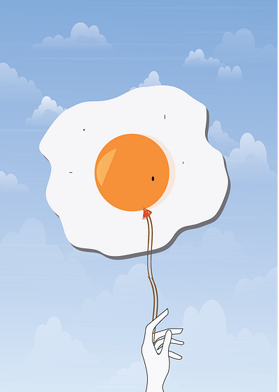 Flying Egg or balloon design food illustration graphicdesign icon illustraion illustration vector