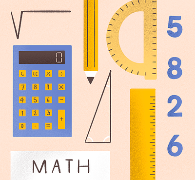 Math calculator editorial illustration illustration math mathematics numbers pencil procreate