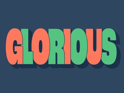 GLORIOUS animation branding design icon illustration kinetic typography logo motion shadow typography ui