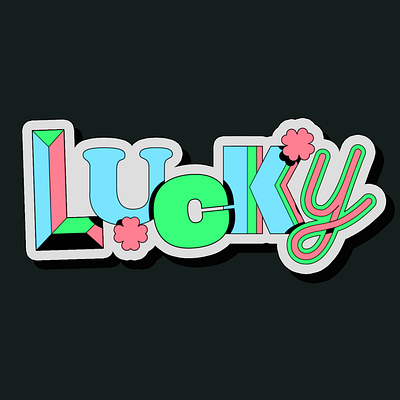 LUCKY animation branding design icon illustration kinetic typography logo motion shadow typography ui