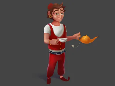 Alladin 2d art bigfish cartoon casual casual games character lamp neskin red wacom