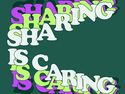 SHARING IS CARING 3d animation branding design graphic design icon illustration kinetic typography logo motion motion graphics shadow typography ui