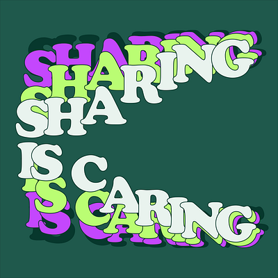 SHARING IS CARING 3d animation branding design graphic design icon illustration kinetic typography logo motion motion graphics shadow typography ui
