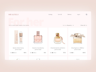 Catalog Shazeli Parfum catalog design parfum perfume product catalog shop store toilet water ui ux web website