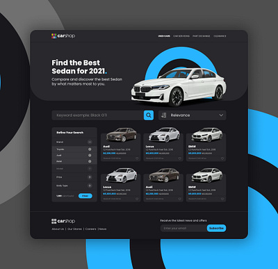 Car Shop Concept Minimal UI Design design ui ux web