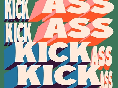 KICK ASS 3d animation branding design graphic design icon illustration kinetic typography logo motion motion graphics shadow typography ui