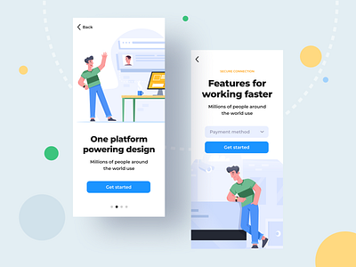 Onboarding agency app dribbble illustration ui