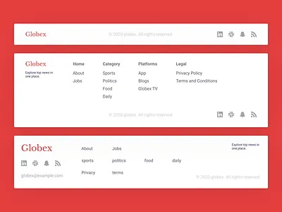 Custom Footers component design components concept design footer footer design footer menu ui ui design uiux ux web components web design