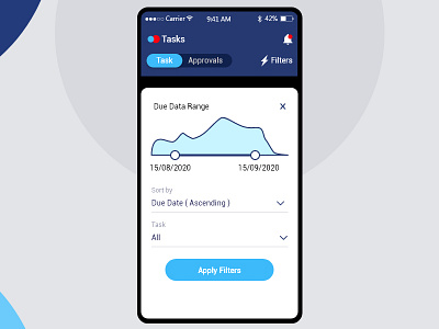 Task Filter app design filter ui flat mobile ui ux